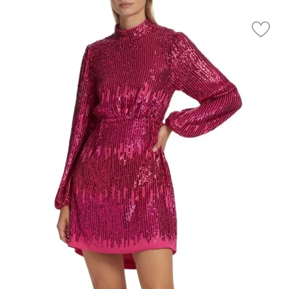 rixo pink sequin dress Christabel sequined minidress in pink - Rixo